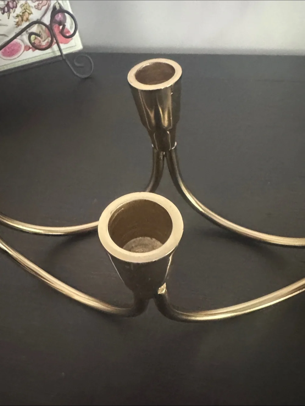 Gold 5-Arm Curved Candle Holder